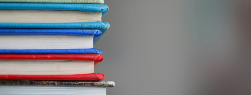 vertical stack of books